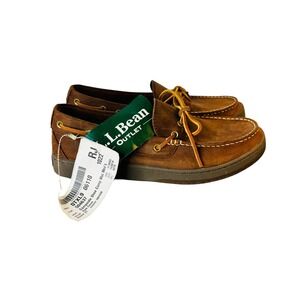 LL Bean Men's 11W Brown Leather Moccasins Campside Boat Shoes Loafers Comfort